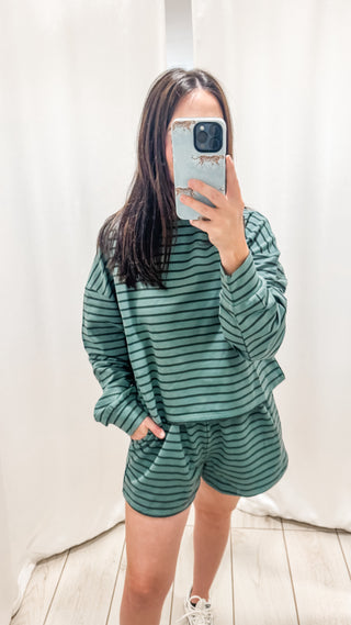 Evergreen Stripe Lounge Set