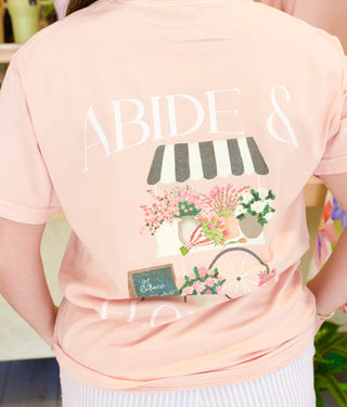 Abide and Flourish Floral Cart Tee