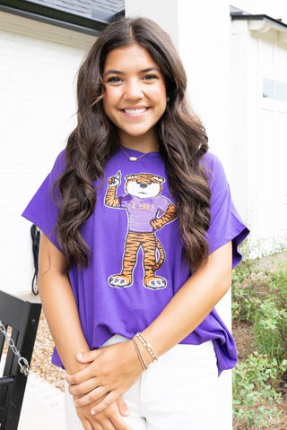 Emily LSU Large Mascot Top