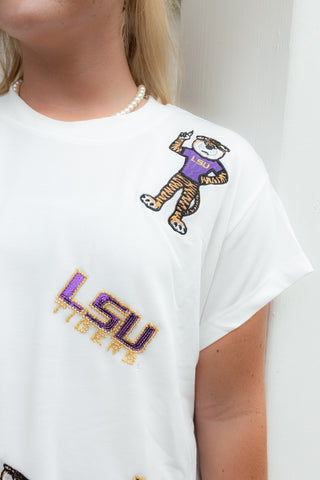 Emily LSU Mixed Icons Top