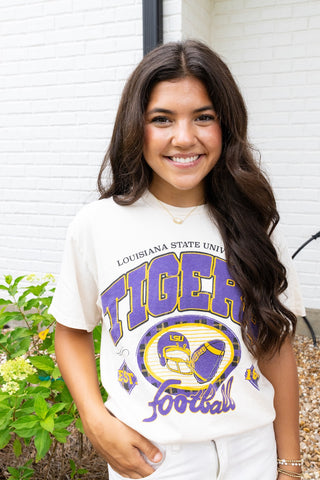 LSU Tigers Vintage Tee -Off White