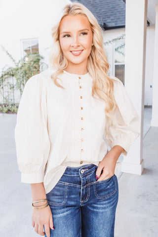 Vanilla Gold Button Blouse