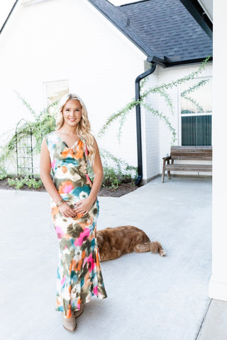Painted Petals Maxi Dress