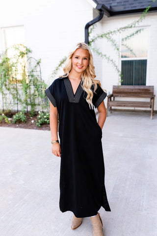 Saddle Stitch Maxi Dress
