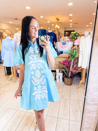 The Elegant Emalie Dress- Blue
