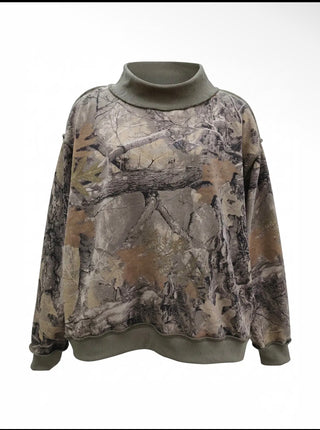 Real Tree Camouflage Mock-Neck Sweatshirt