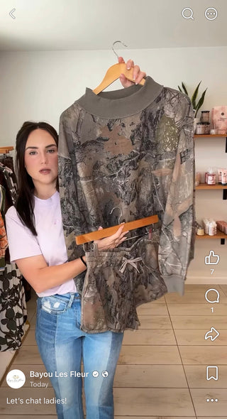 Real Tree Camouflage Mock-Neck Sweatshirt