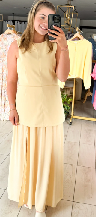Uptown Prep Yellow Tiered Dress