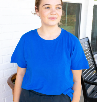 Favorite Fit Slouchy Athletic Top- Deep Blue
