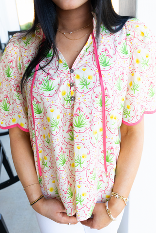 Splash of Pink Paisley Blouse