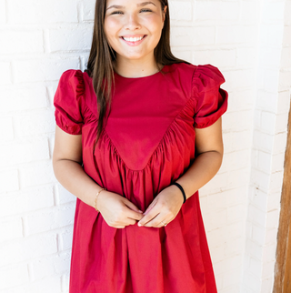 Crimson Moon Arising Yoke Dress