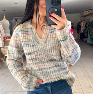 Rainbow Marled Sweater