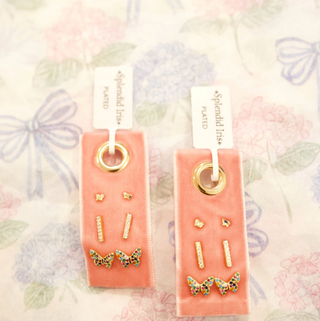 Butterfly Velvet Stud Earring Set