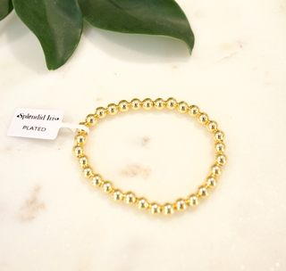 6mm Gold Beaded Bracelet