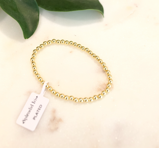 4mm Gold Beaded Bracelet