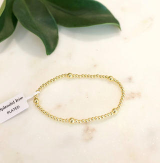 3mm Gold Beaded Bracelet with 5mm Accents
