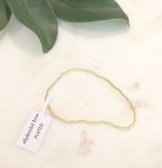 2mm Gold Beaded Bracelet
