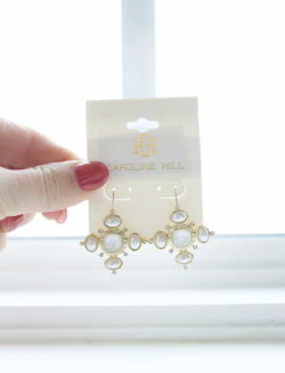 Cline Pearl And CZ Earrings