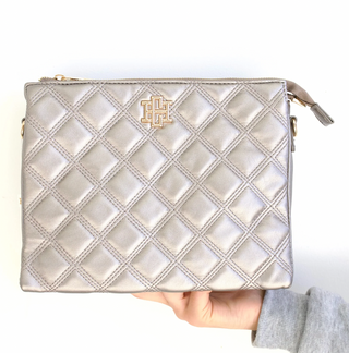 Ariana Crossbody Black Pearl Quilted Purse